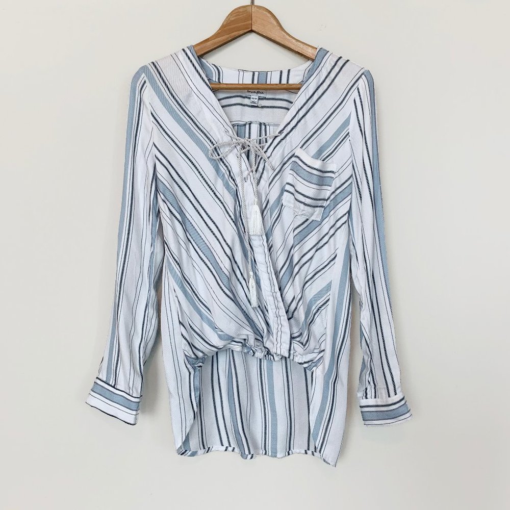 XS Blue Striped Beachy Shirt
